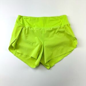 Athleta Run With It Shorts Neon Yellow Running Athletic Womens XS 3inch